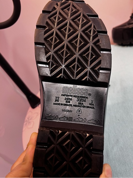 Melissa Black Patent Fluffy Collar Platform Sneaker - Picture 10 of 11